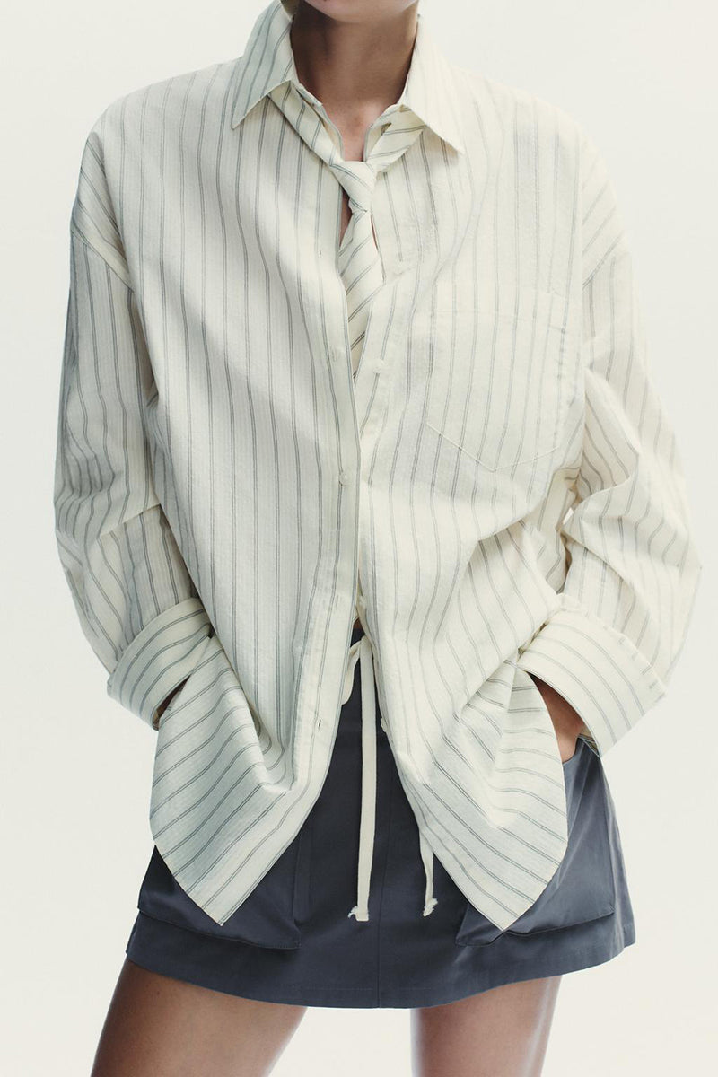 Striped Shirt with Matching Tie