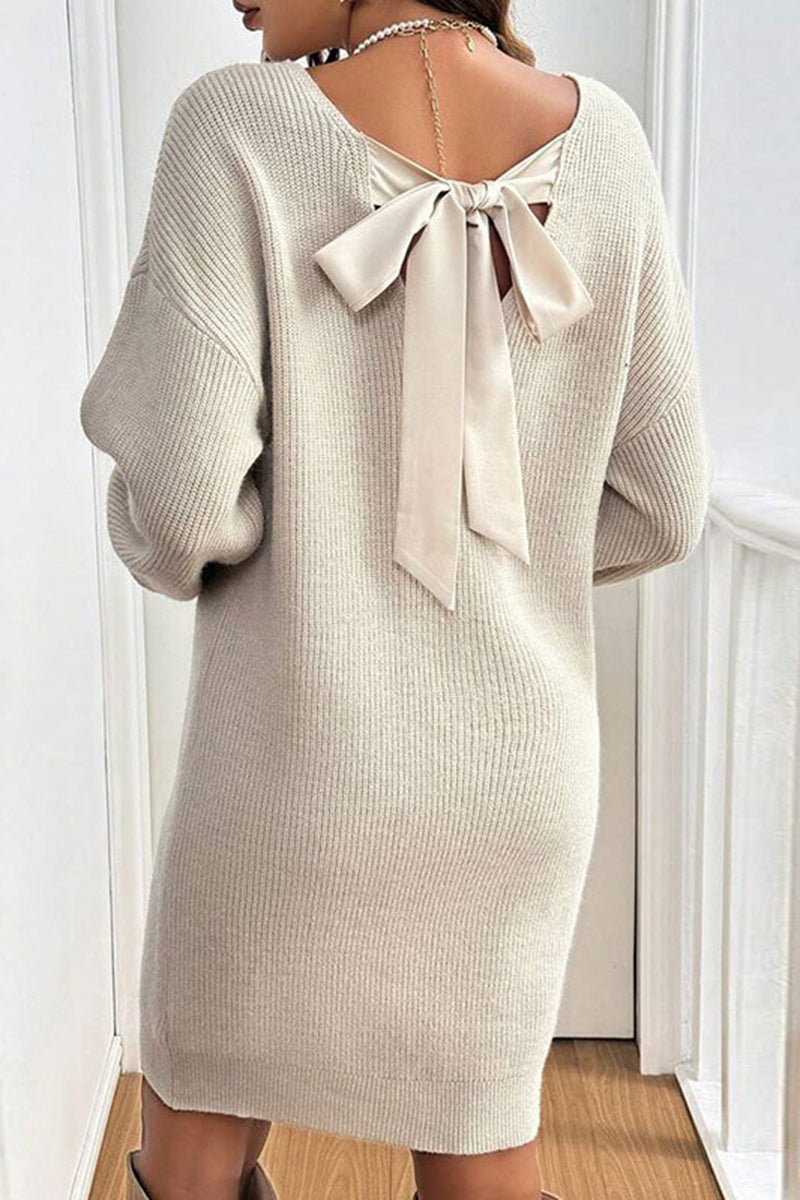 Bow Back Casual Dress