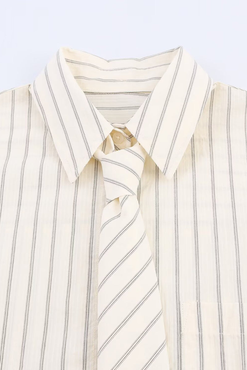 Striped Shirt with Matching Tie