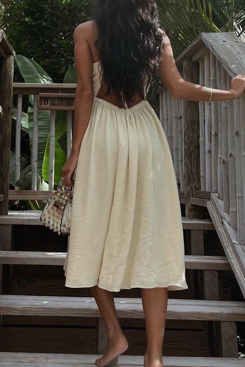 Ruched Cut-Out Casual Dress