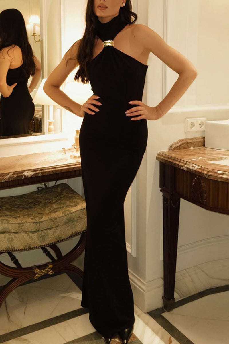 Elegant Keyhole Maxi Dress