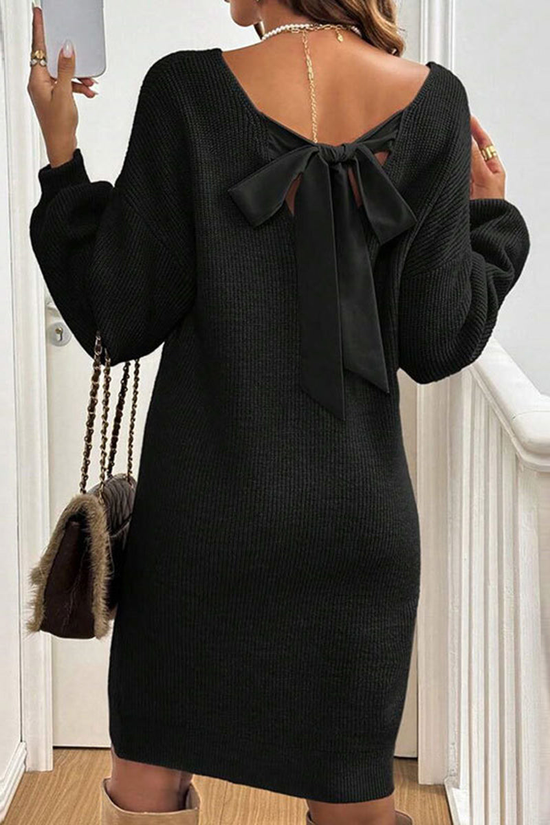 Bow Back Casual Dress