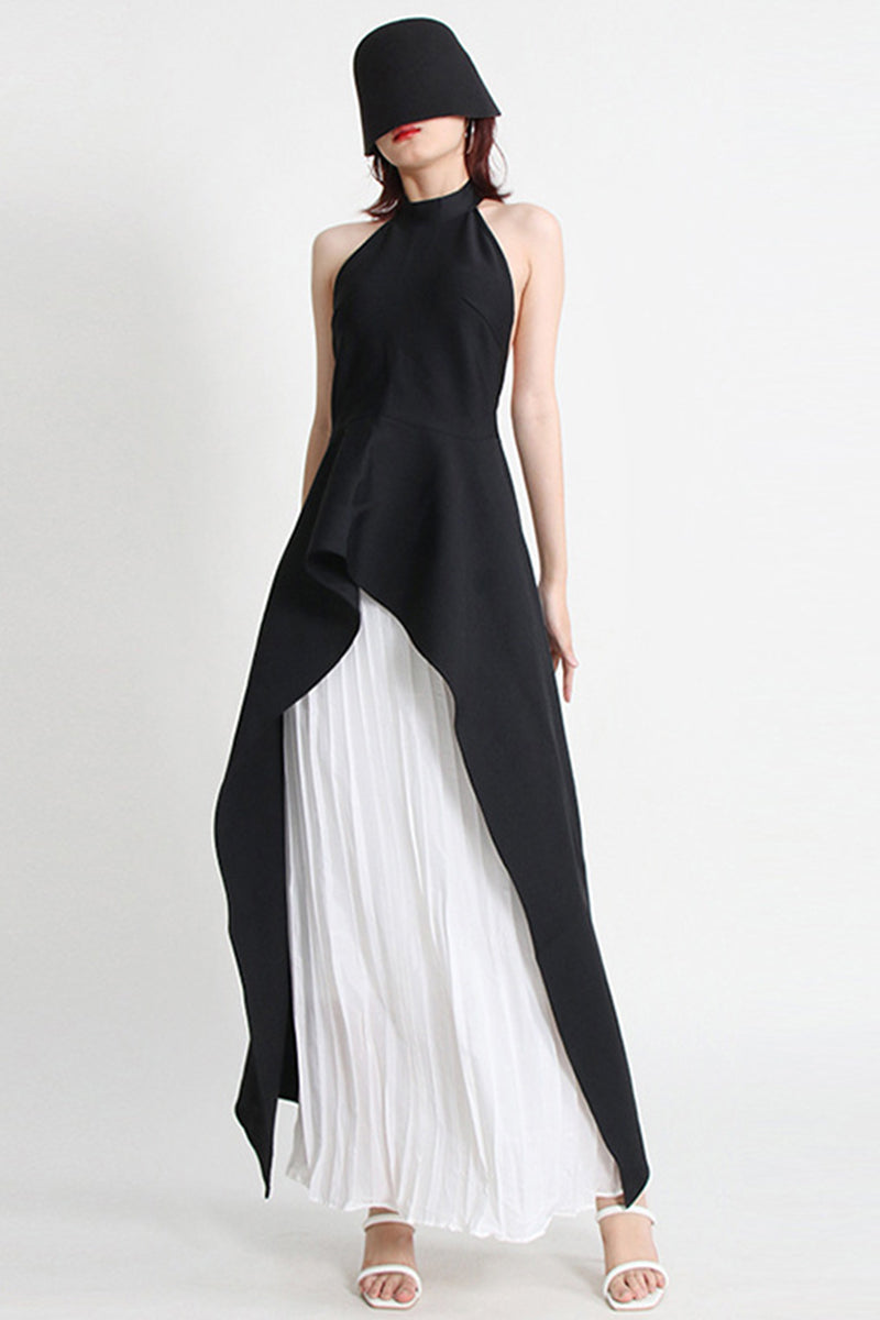 Asymmetric Halter Skirt Set
