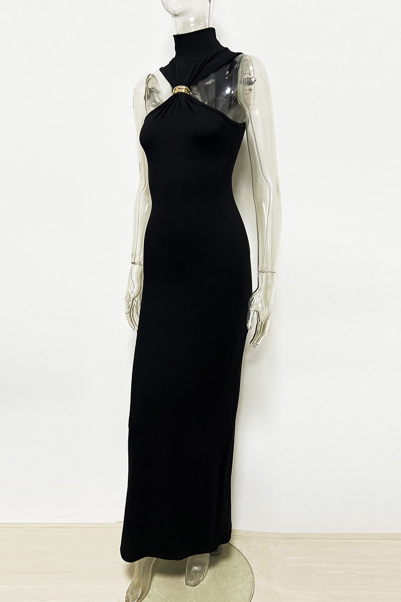 Elegant Keyhole Maxi Dress