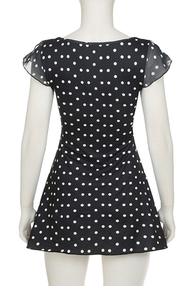Polka Dot Ruffle Mini Dress