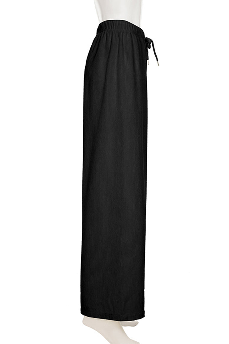 Relaxed Fit Wide-Leg Casual Pants