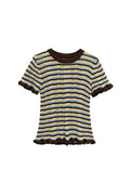 Striped Ruffle-Trim T-Shirt