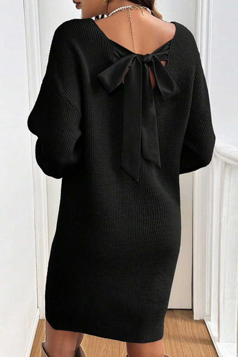 Bow Back Casual Dress