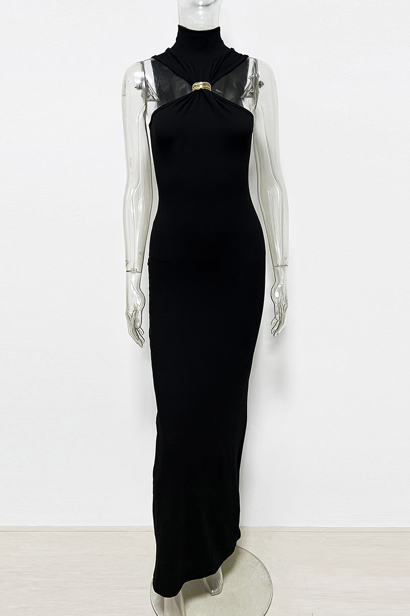 Elegant Keyhole Maxi Dress