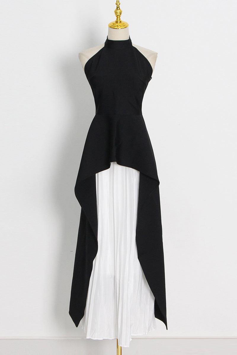 Asymmetric Halter Skirt Set