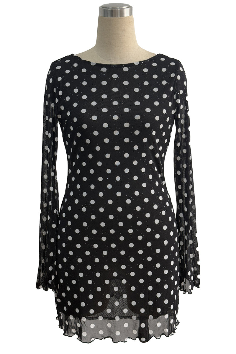 Backless Polka Dot Mini Dress