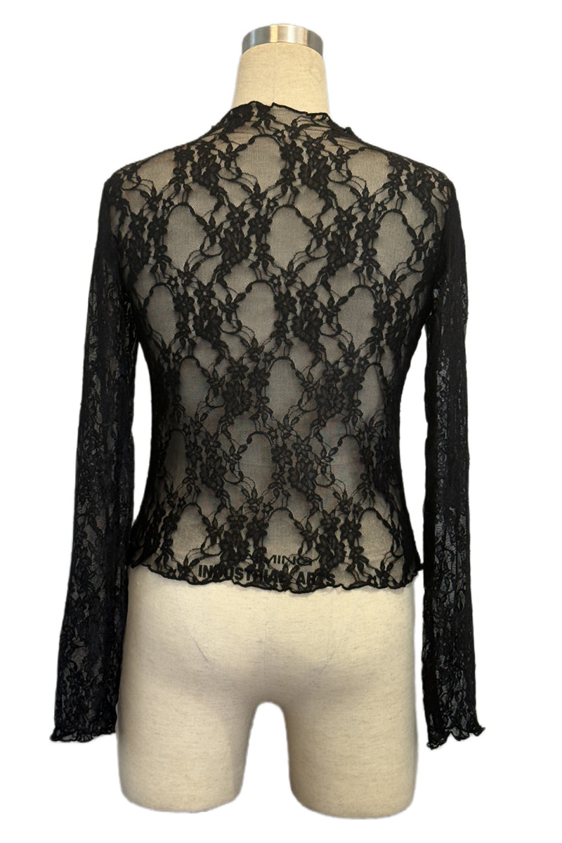 Sheer Lace Long Sleeve Blouse