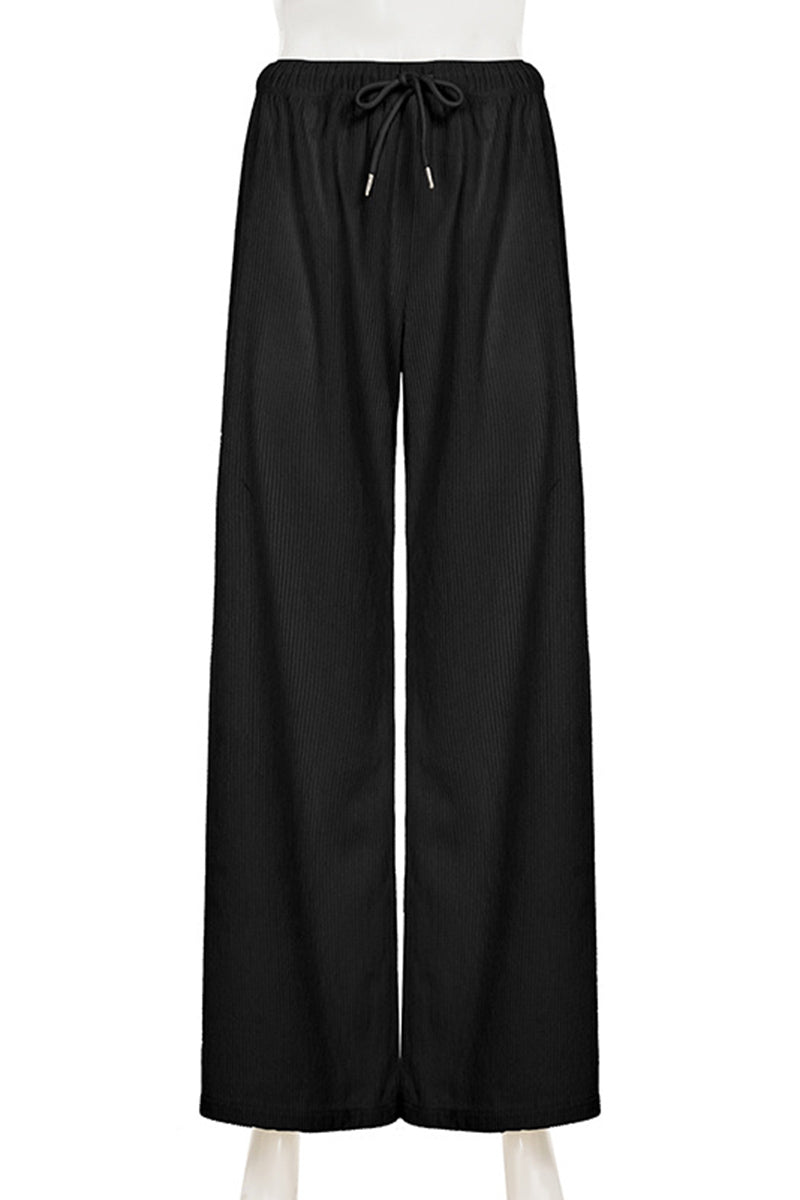 Relaxed Fit Wide-Leg Casual Pants