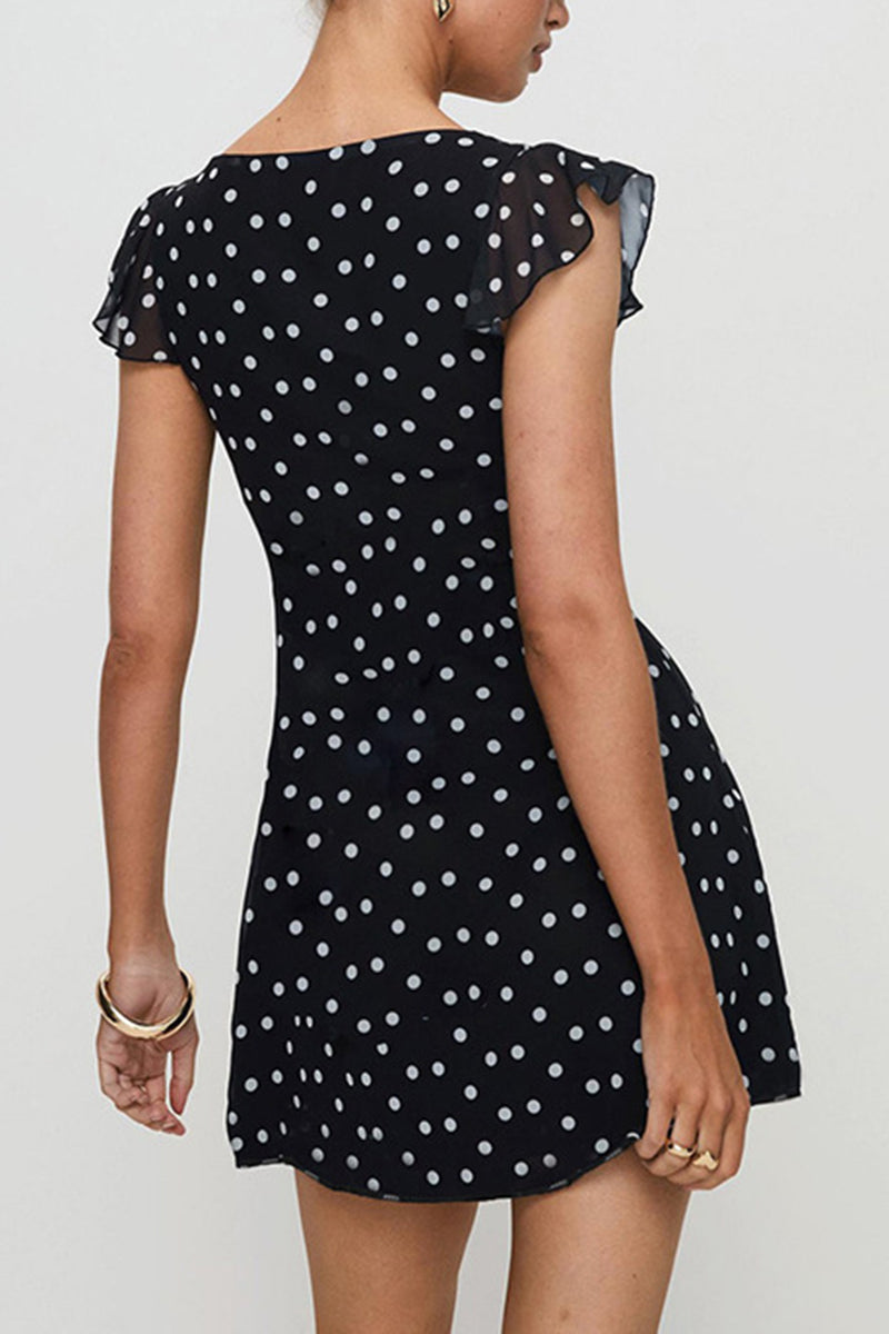 Polka Dot Ruffle Mini Dress