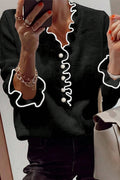 Elegant Ruffle Trim Knit Top