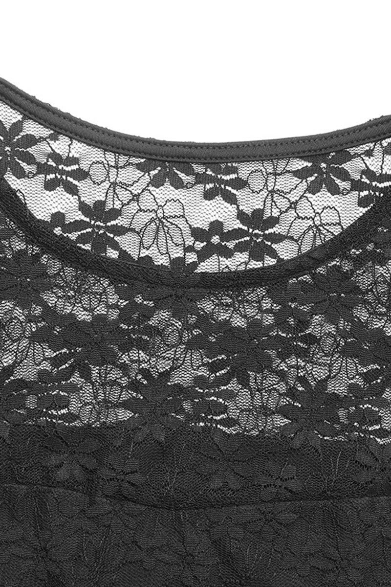 Sheer Lace Detail T-Shirt