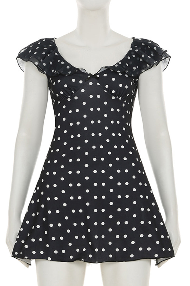 Polka Dot Ruffle Mini Dress