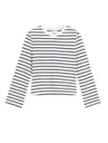 Long-Sleeve Striped Cropped Top