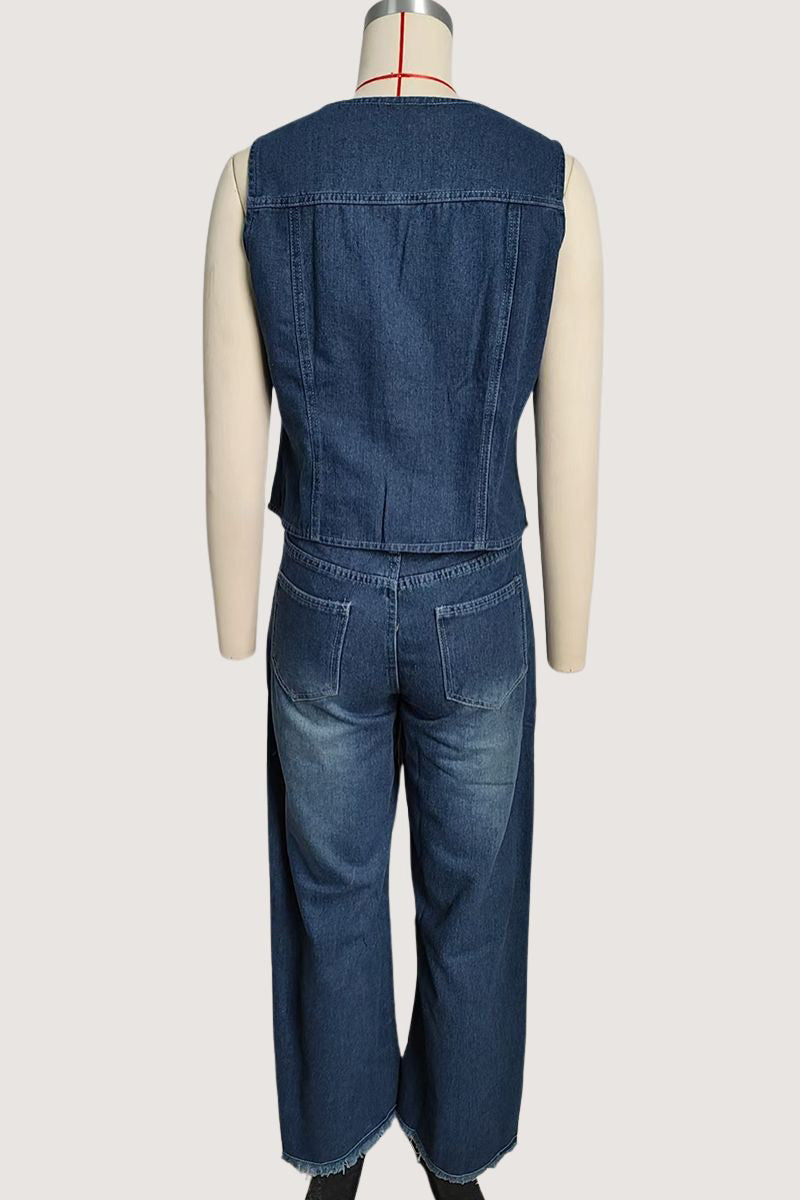 Chic Button-Front Vest and Pants Set