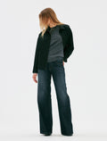 Wide-Leg Dark Wash Denim Jeans
