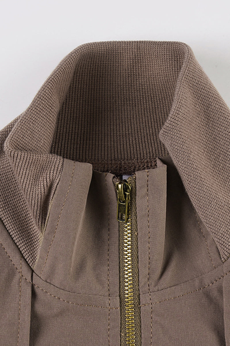 High Neck Buttoned Jacket