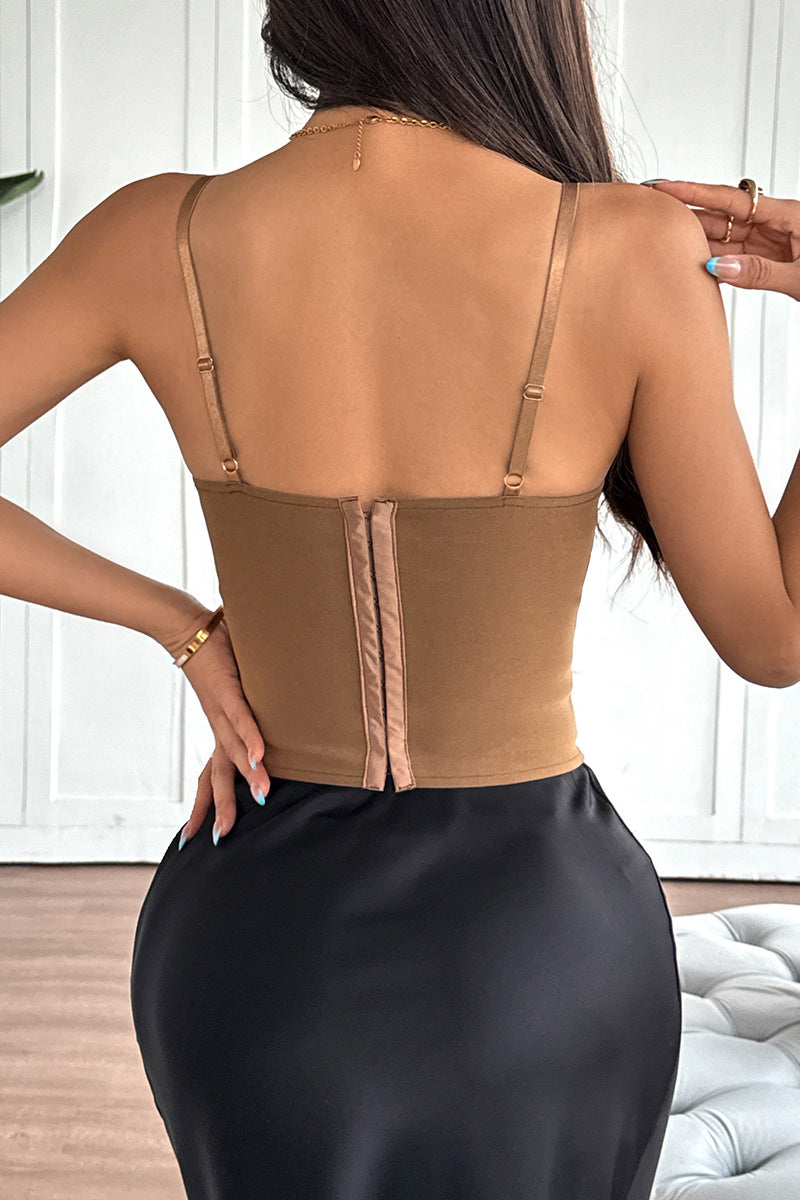 Lace Ruched Bust Cami Top