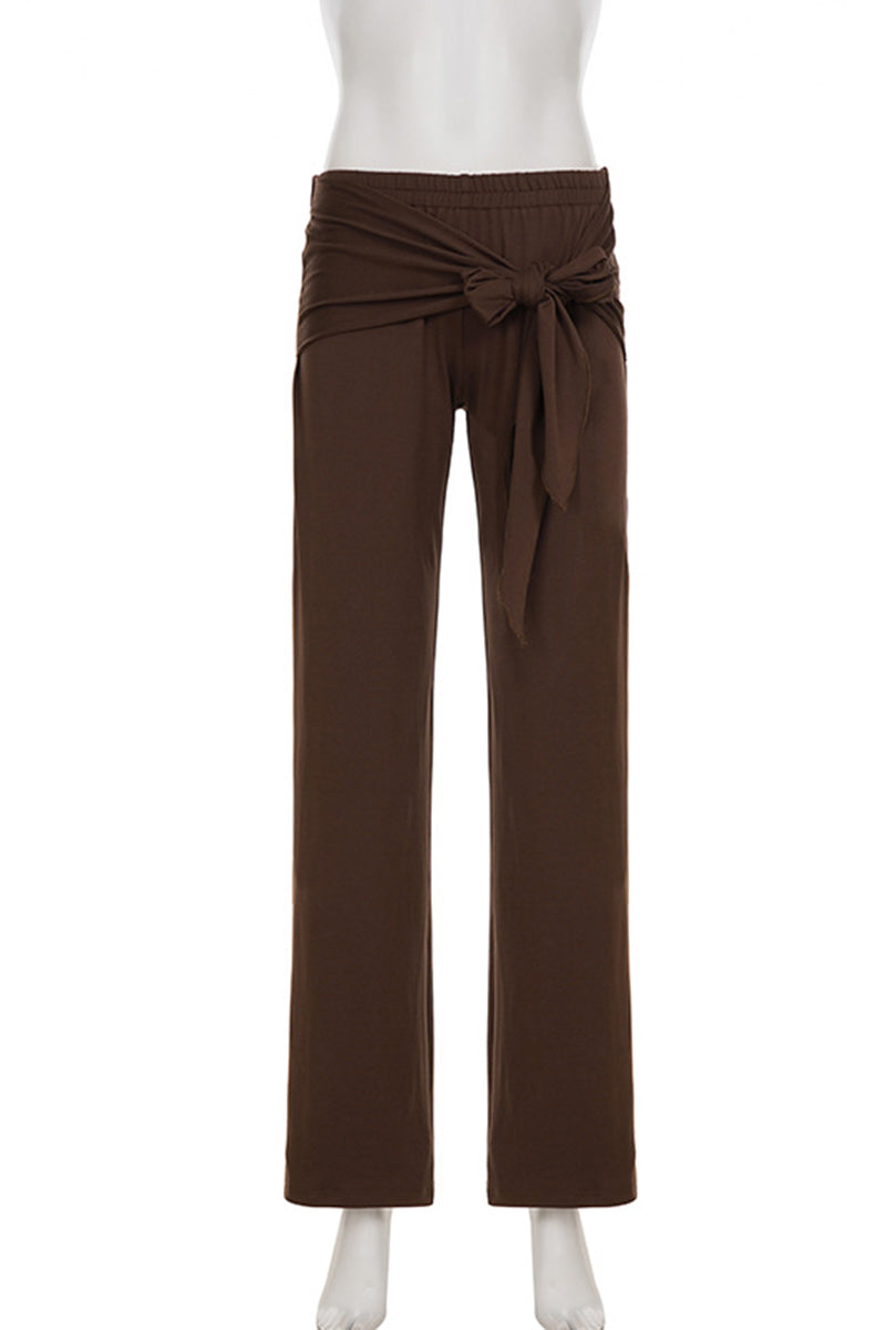 Tie Waist Relaxed Fit Casual Pants