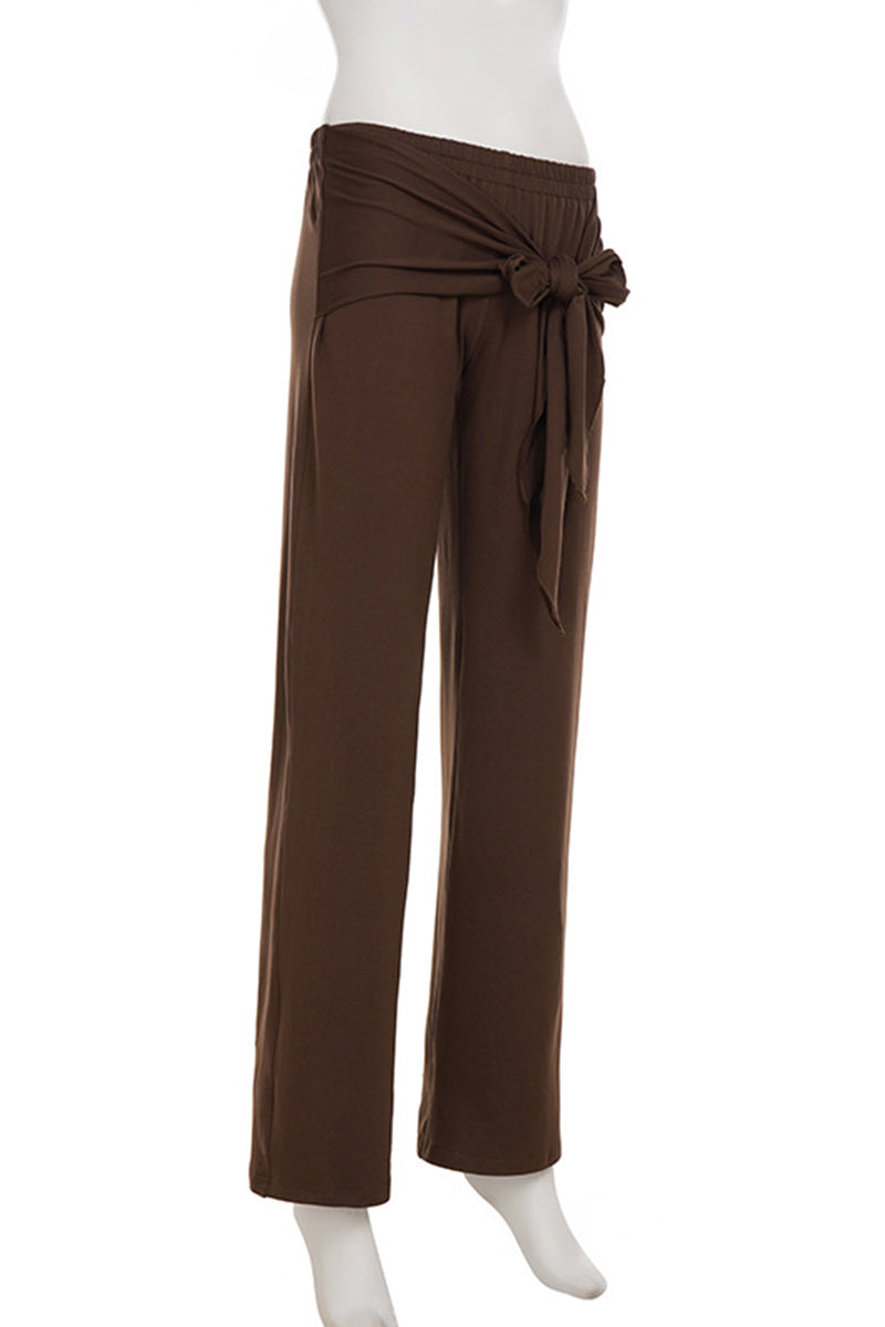 Tie Waist Relaxed Fit Casual Pants
