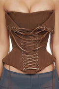Strapless Lace-Up Corset Top