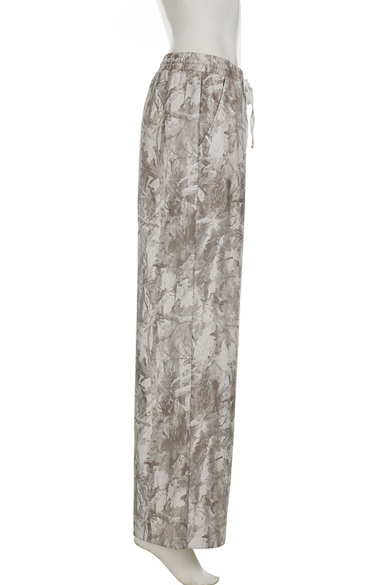 Tie Waist Print Pants