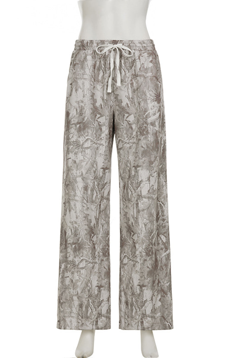 Tie Waist Print Pants
