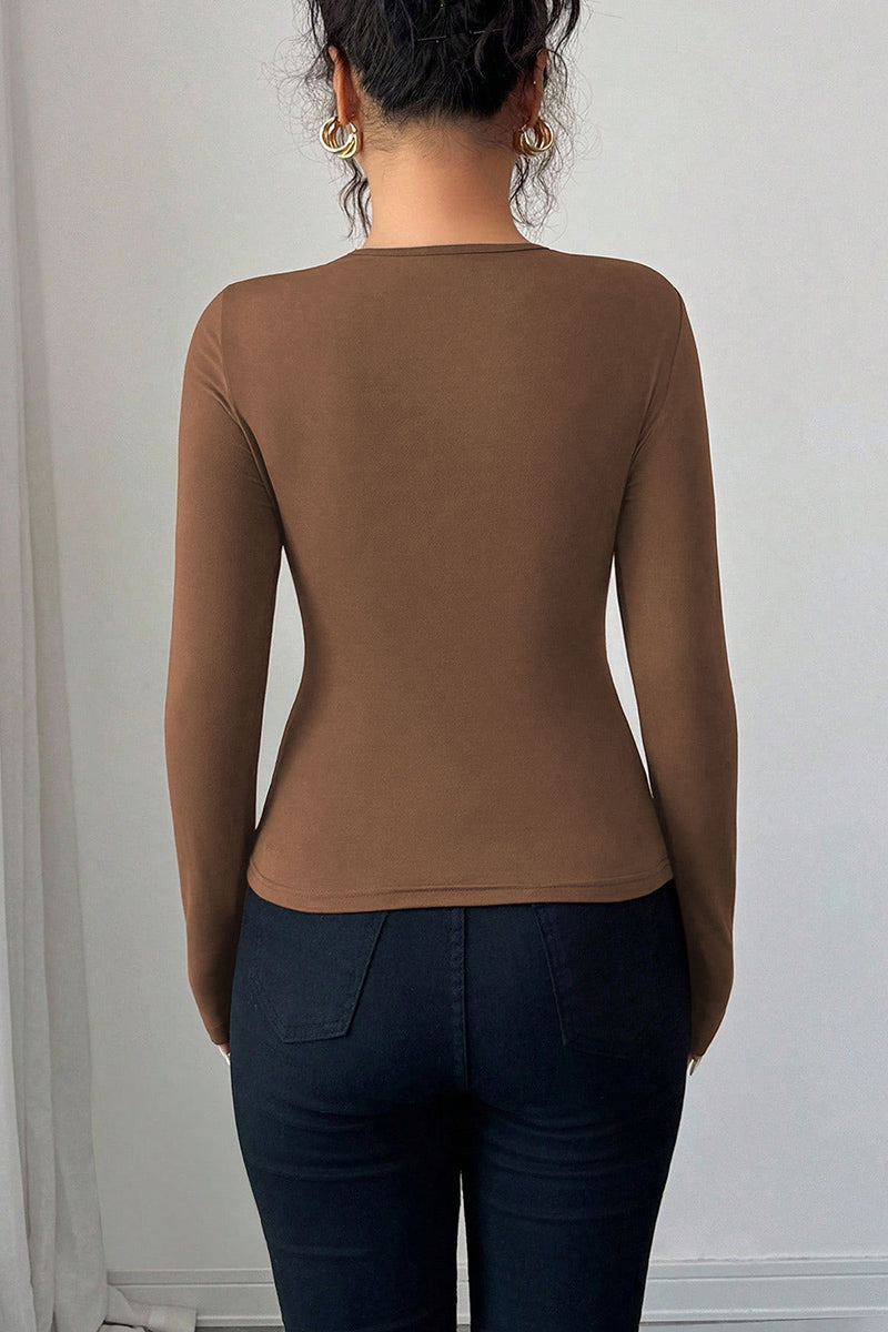 Stylish Cutout Detail Long Sleeve Top