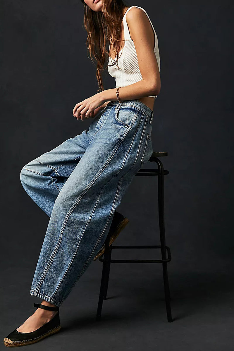 Stylish High-Waisted Cropped Jeans