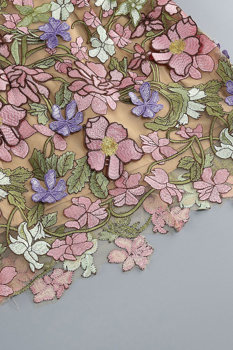 Floral Halter Evening Dress