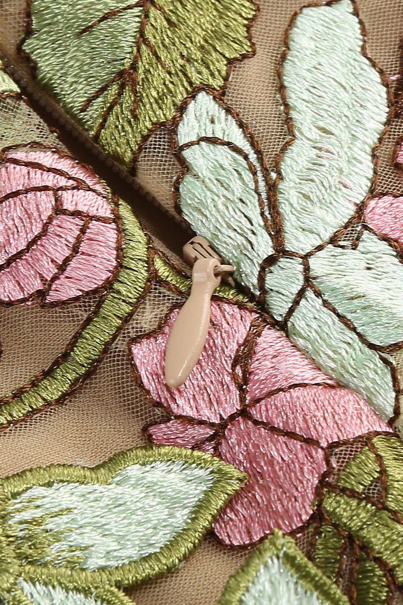 Floral Halter Evening Dress