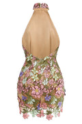 Floral Halter Evening Dress