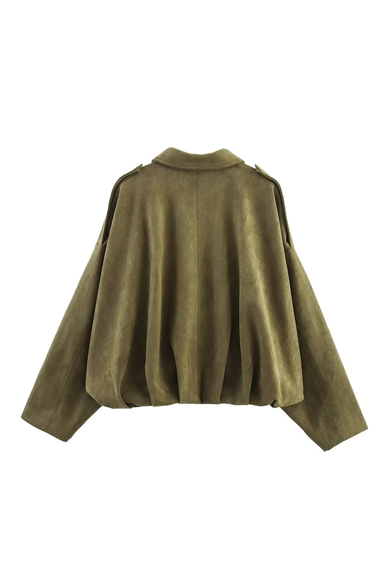 Modern Oversized Jacket with Subtle Pleats