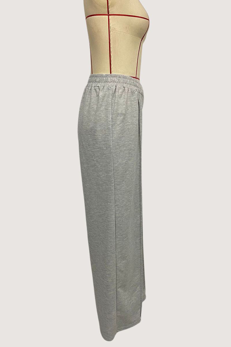 Elastic Waist Wide-Leg Casual Pants