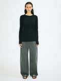 Wide-Leg Drawstring Grey Trousers