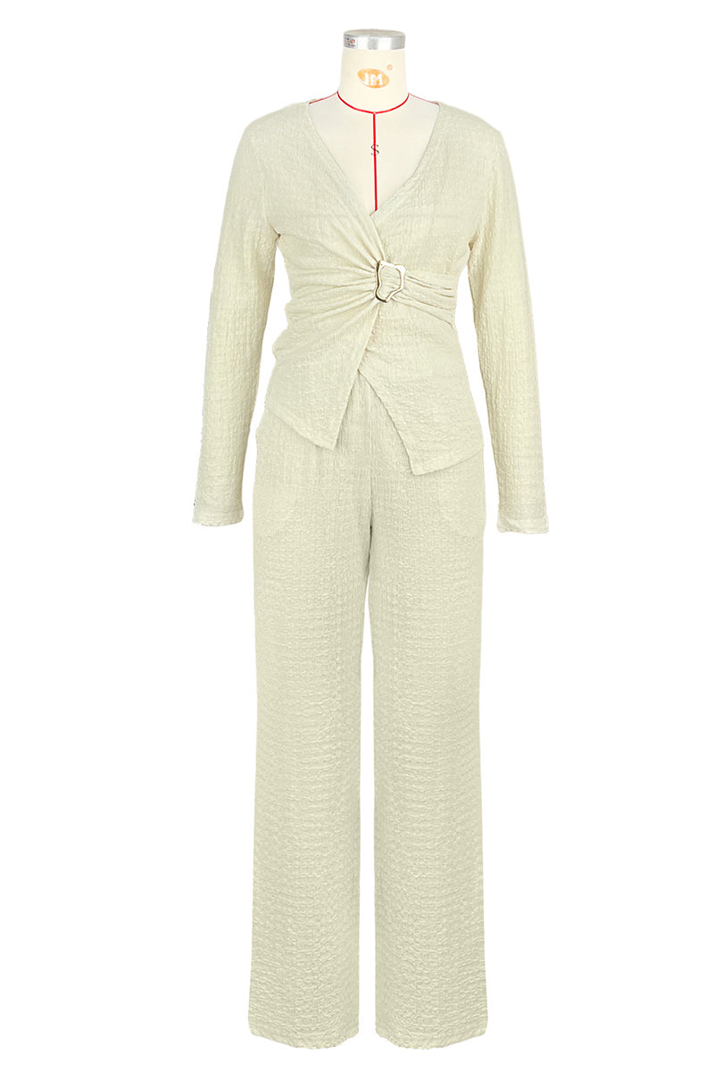 Elegant Knot Front Pants Set