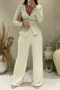 Elegant Knot Front Pants Set