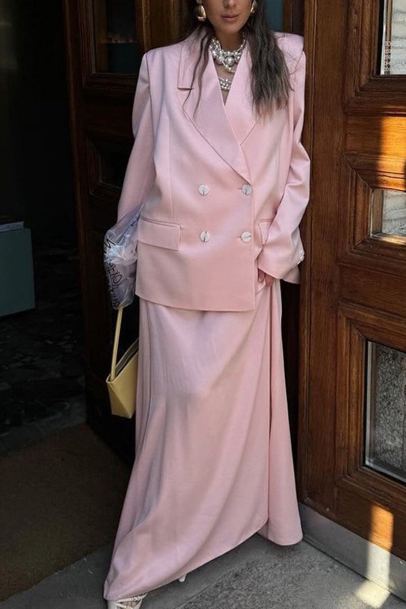 Elegant Double-Breasted Suit Set