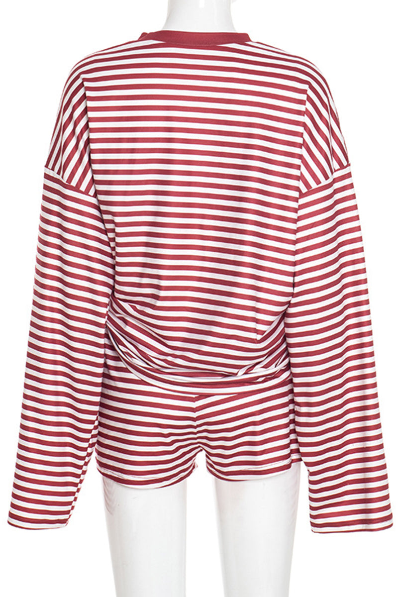 Striped Short Set with Long Sleeves