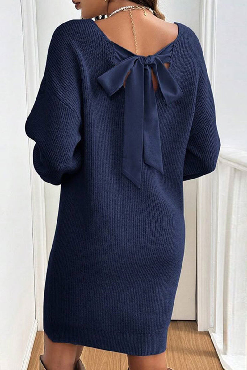 Bow Back Casual Dress