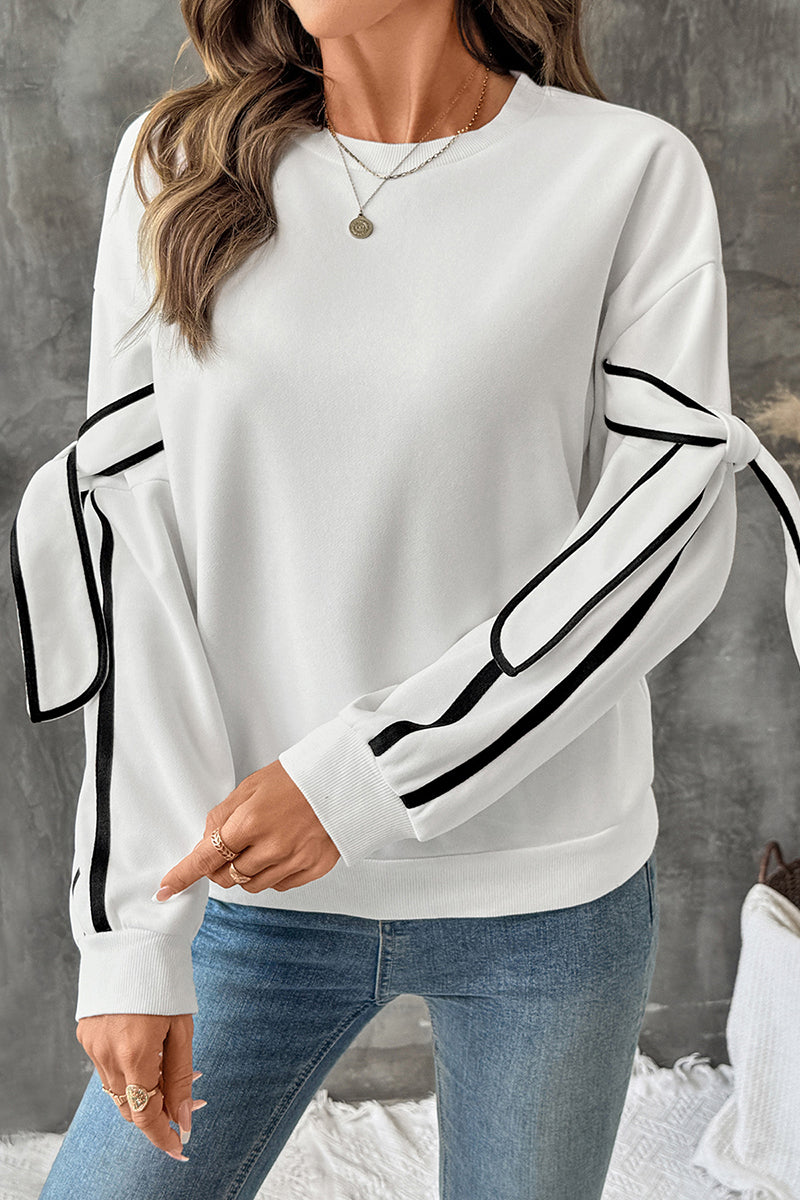 Tie-Sleeve Sweatshirt