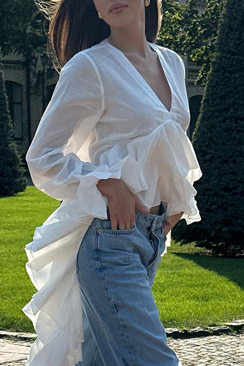Flowing Layered Ruffle Blouse