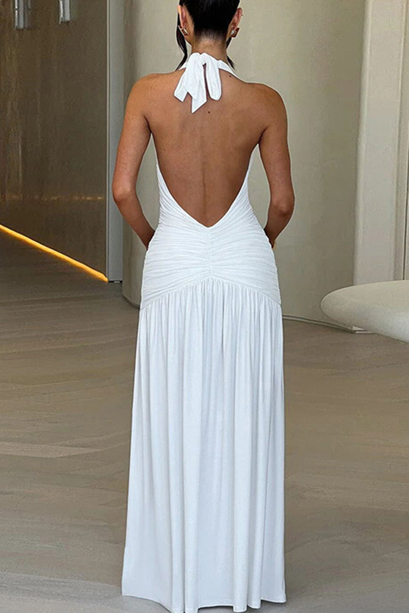 Plunging V-Neck Evening Dress