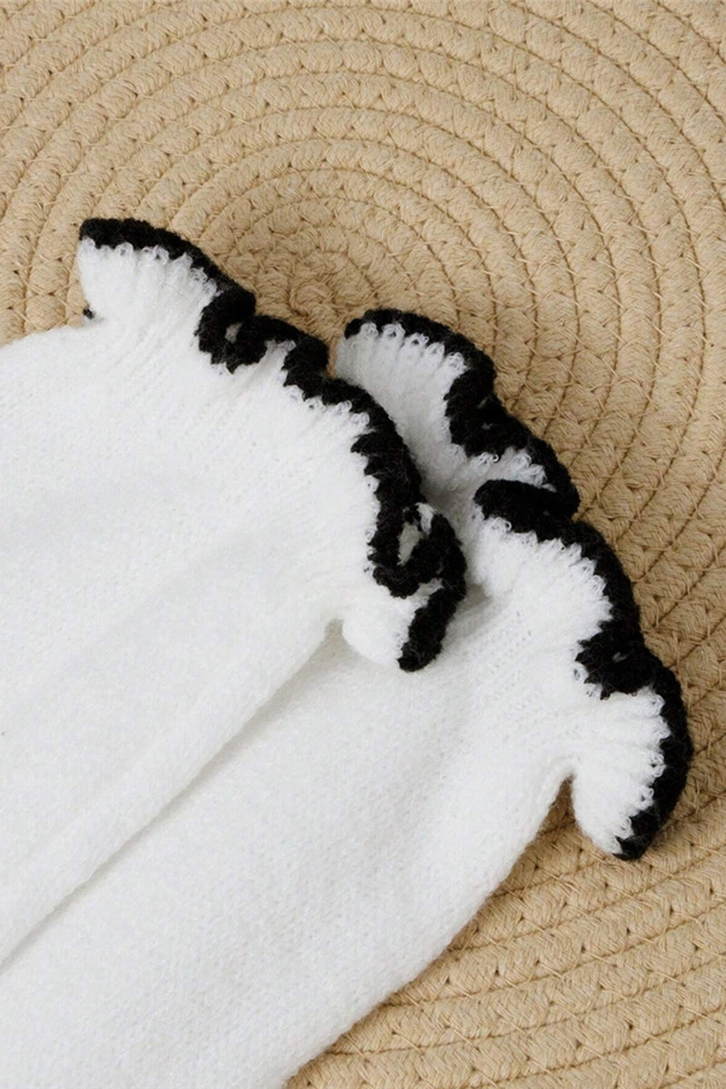 Elegant Ruffle Trim Knit Top