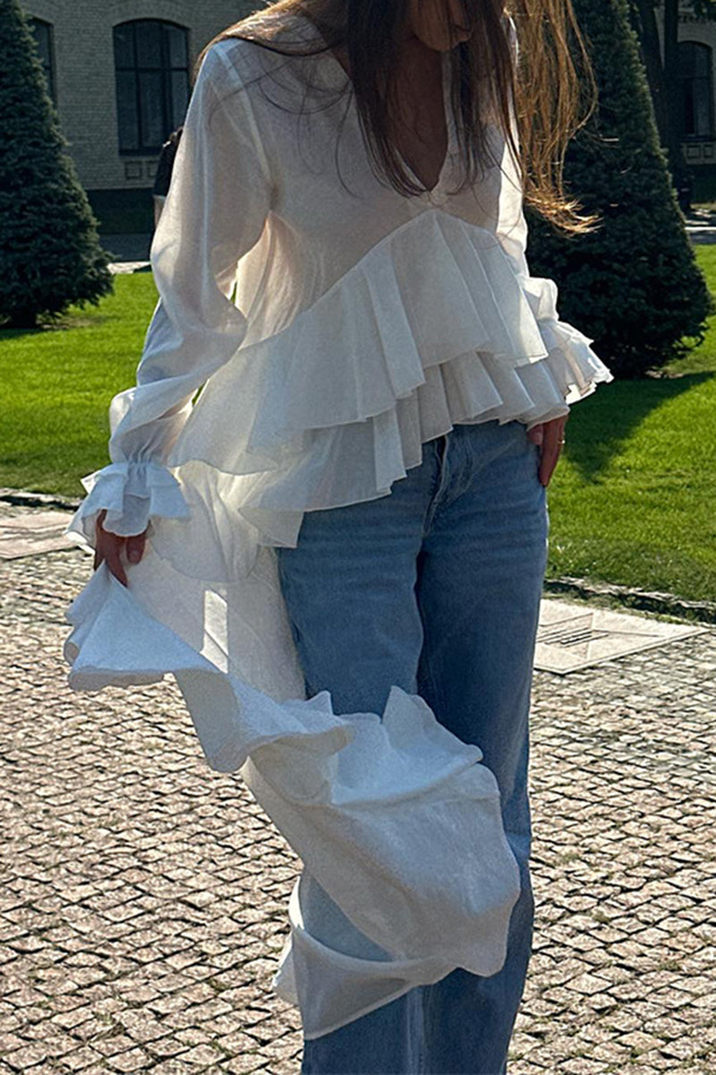 Flowing Layered Ruffle Blouse