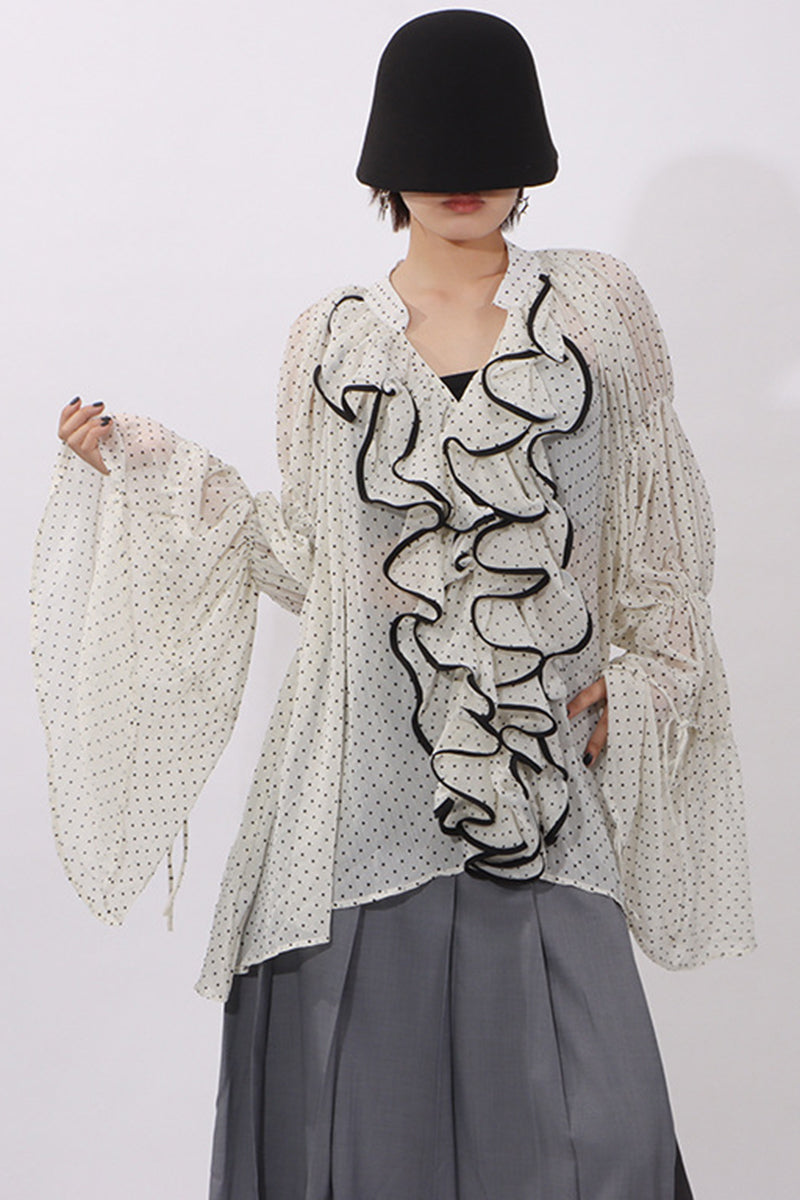 Ruffled Polka Dot Blouse